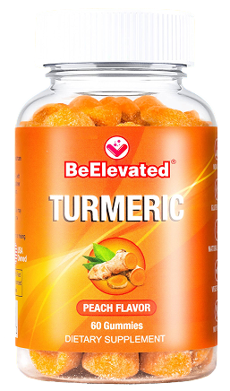 BeElevated Turmeric Gummy Vitamin | Black Pepper and Ginger Supplements for Joint Support | Vegetarian Gummies Supplement | Chewable Vitamins for Adults | (60 Count Bottle)