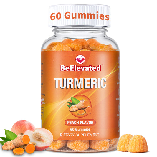 BeElevated Turmeric Gummy Vitamin | Black Pepper and Ginger Supplements for Joint Support | Vegetarian Gummies Supplement | Chewable Vitamins for Adults | (60 Count Bottle)