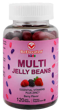 BeElevated Multivitamin Jelly Beans | Chewable Vitamins Gummies with Zinc for Kids - Immune Support Vitamin Supplements | Vegetarian Multivitamins Gummy Supplement for Childrens | 120 Berry Beans