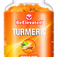 BeElevated Turmeric Gummy Vitamin | Black Pepper and Ginger Supplements for Joint Support | Vegetarian Gummies Supplement | Chewable Vitamins for Adults | (60 Count Bottle)